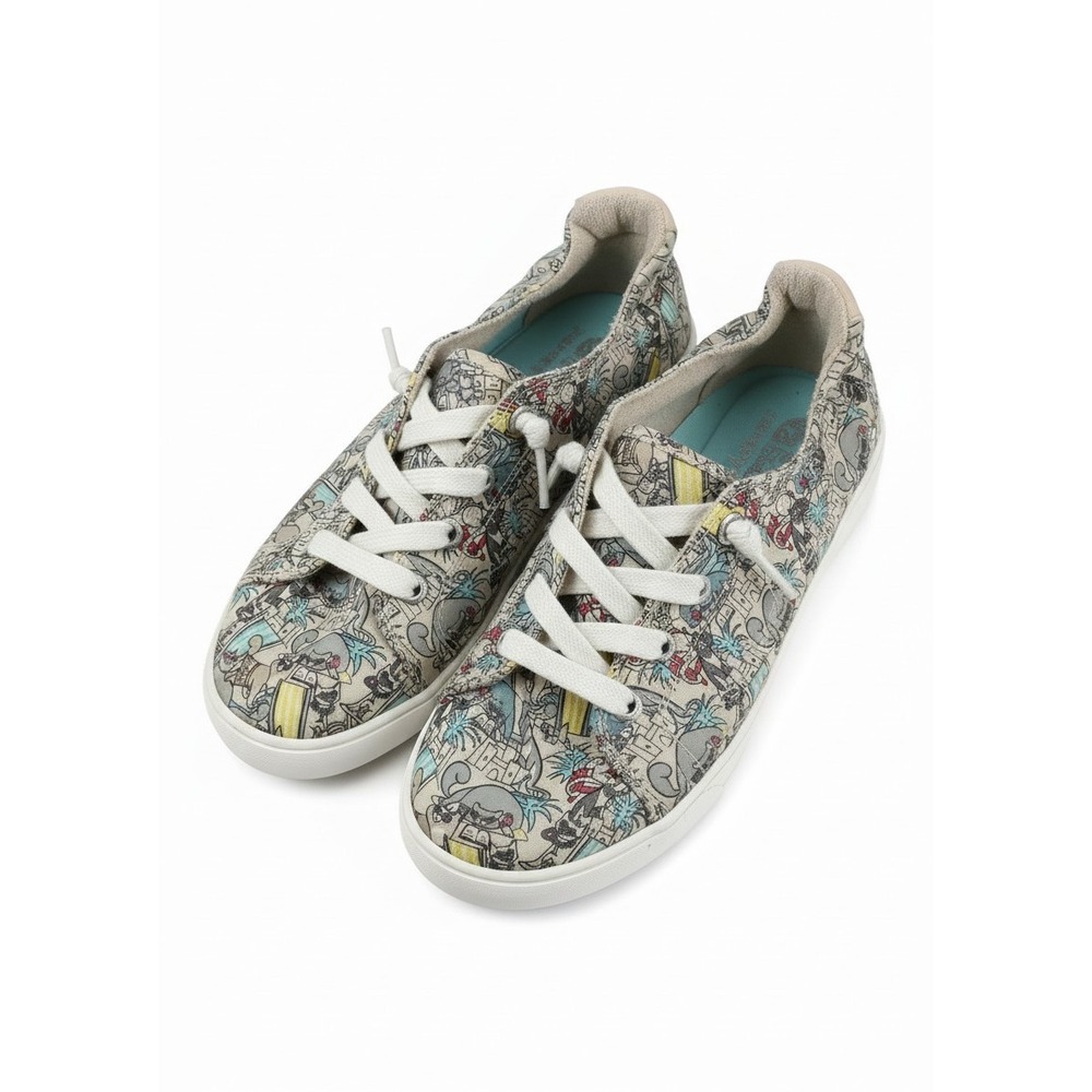 Skechers BOBS‎ Beach Bingo Cat Print Sneakers Memory Foam 8 Meow Quirky Fun
